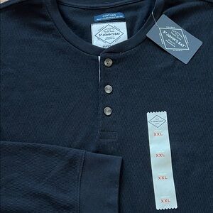 St. John’s Bay Thermal Shirt NWT Men’s XXL Soft Black Long Sleeve